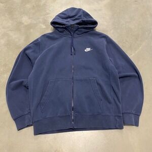 Nike Men's Navy Blue Full Zip Hoodie Sweatshirt Size Medium